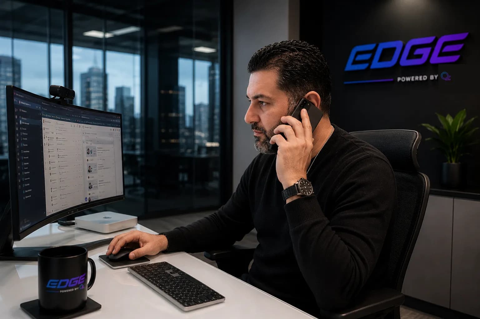 EDGE by Oz specialist negotiating a deal from the office